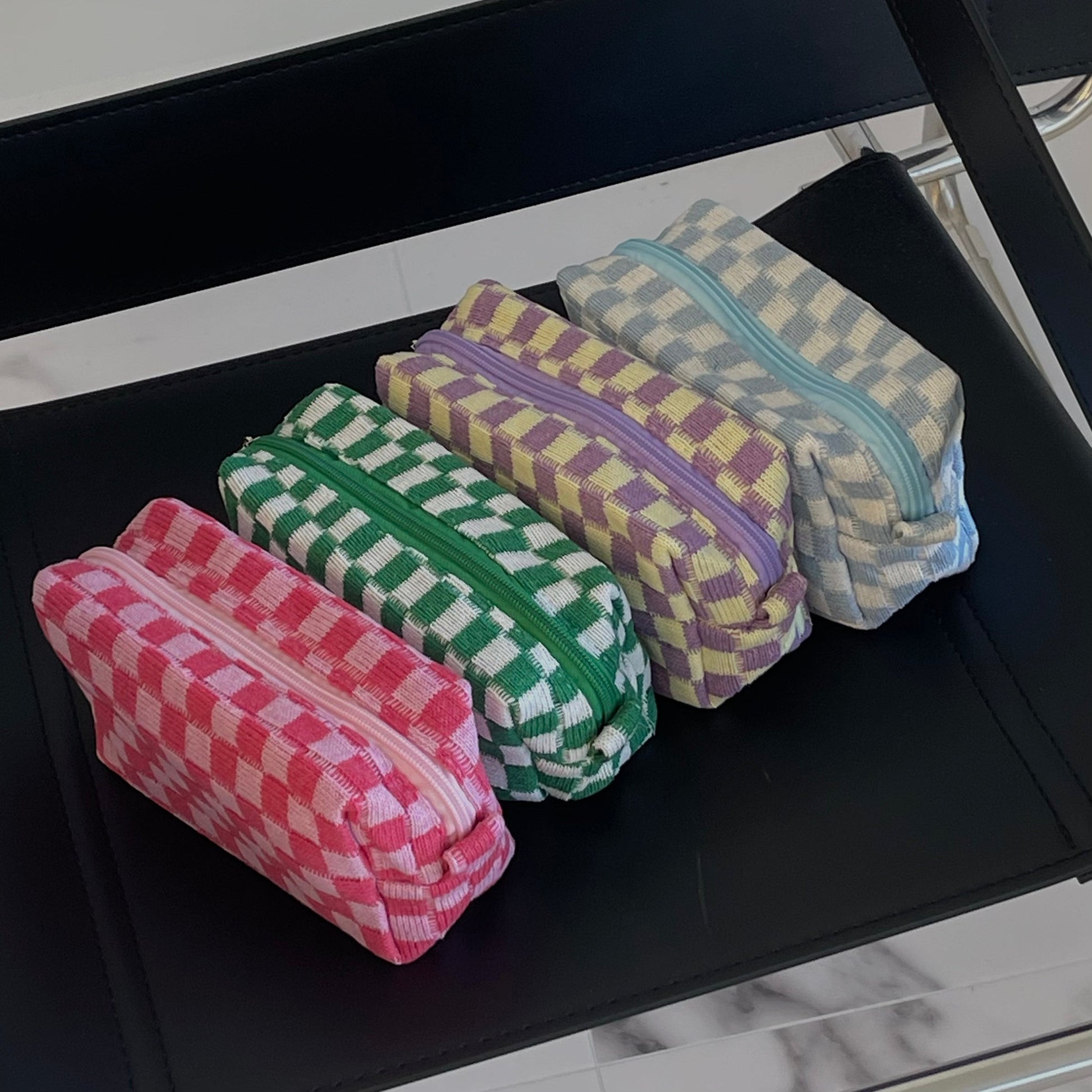 Checkered Toiletry Bag - EVRYJEWELS