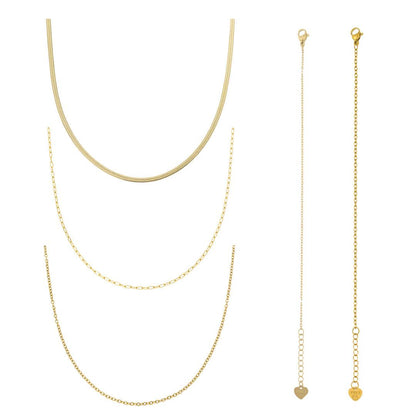 Fine Lines Bundle: 5 Piece Necklace and Bracelet Bundle - EVRYJEWELS
