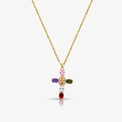 Heavenly Glow Cross Necklace - EVRYJEWELS