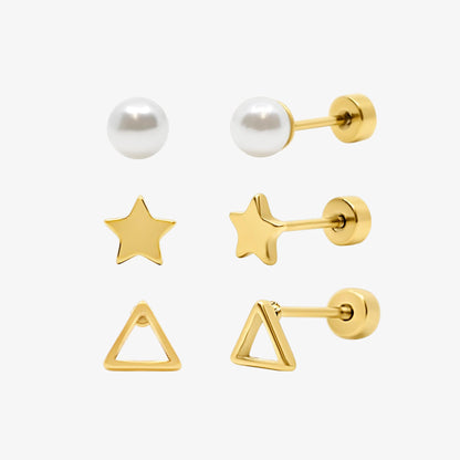 Hey Darling Pearl Flat Back Earrings Bundle - EVRYJEWELS
