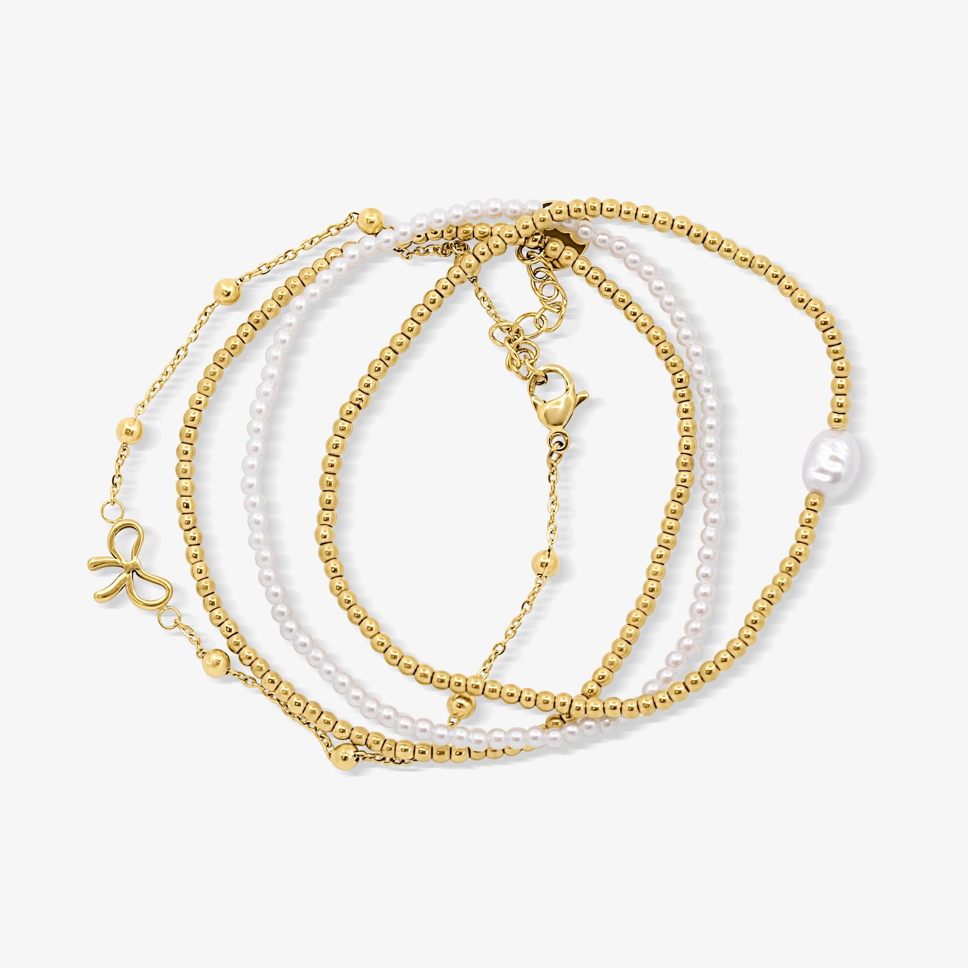 Sweet Luxe Beaded Bracelet 4 Piece Set - EVRYJEWELS